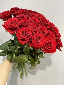 25 красных роз России, 60 см - фото 4683