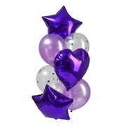 Фонтан из 10 шаров, фиолет/сирен