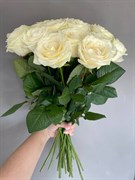 21 белая роза, 50 см