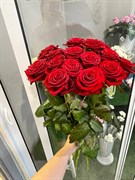 15 красных роз России. 50 см